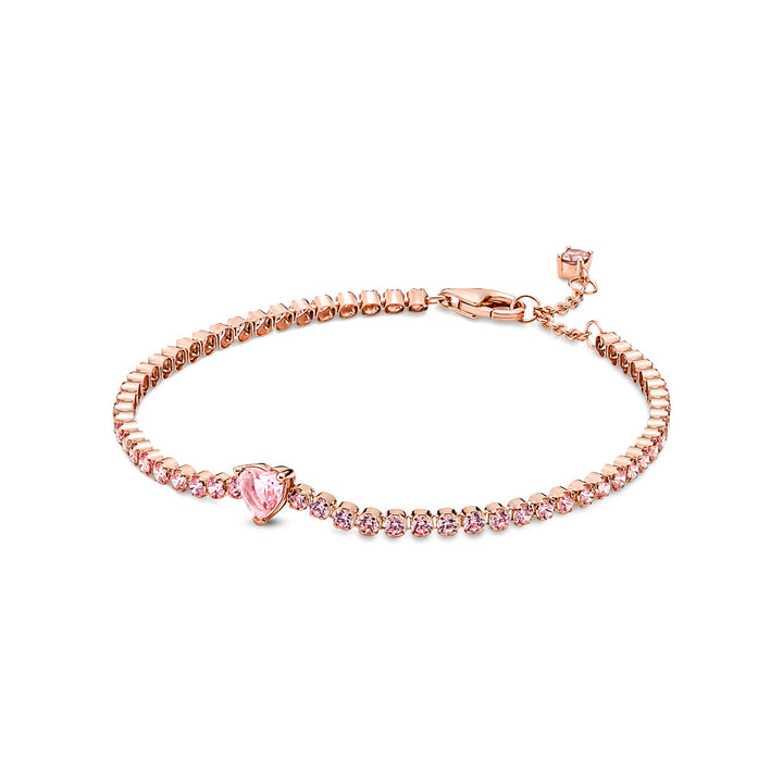 Pandora Sparkling Pavé Heart Tennis Armband - 580041C01