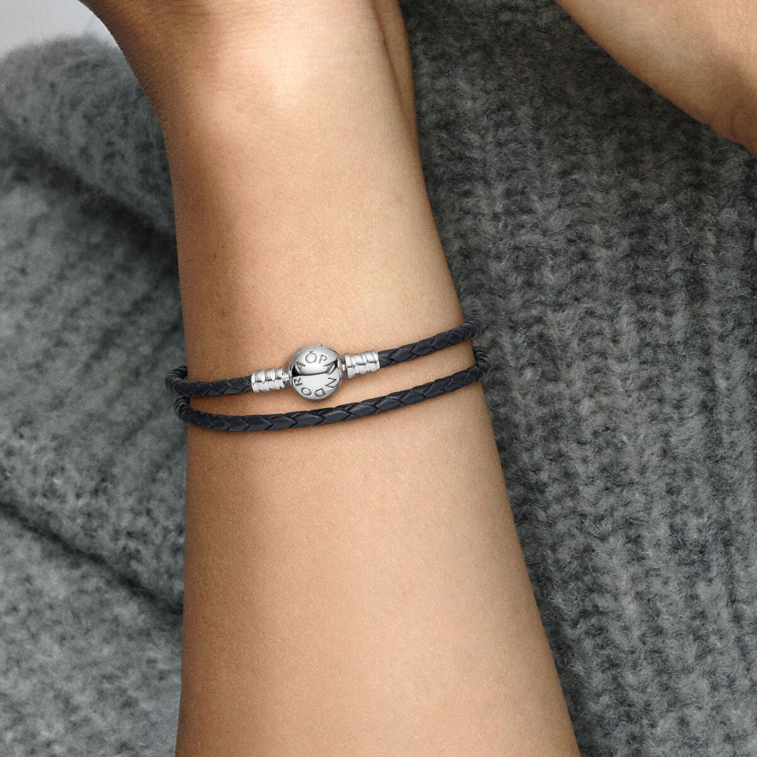 Pandora Schwarzes Zweifach Armband - 590745CBK
