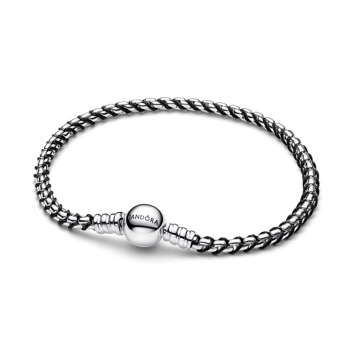 Pandora Black Cord Box Chain Bracelet - 593816C02