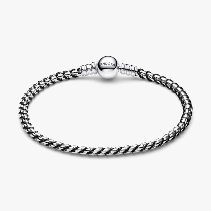 Pandora Schwarze Kordel Kastenkette Armband - 593816C02