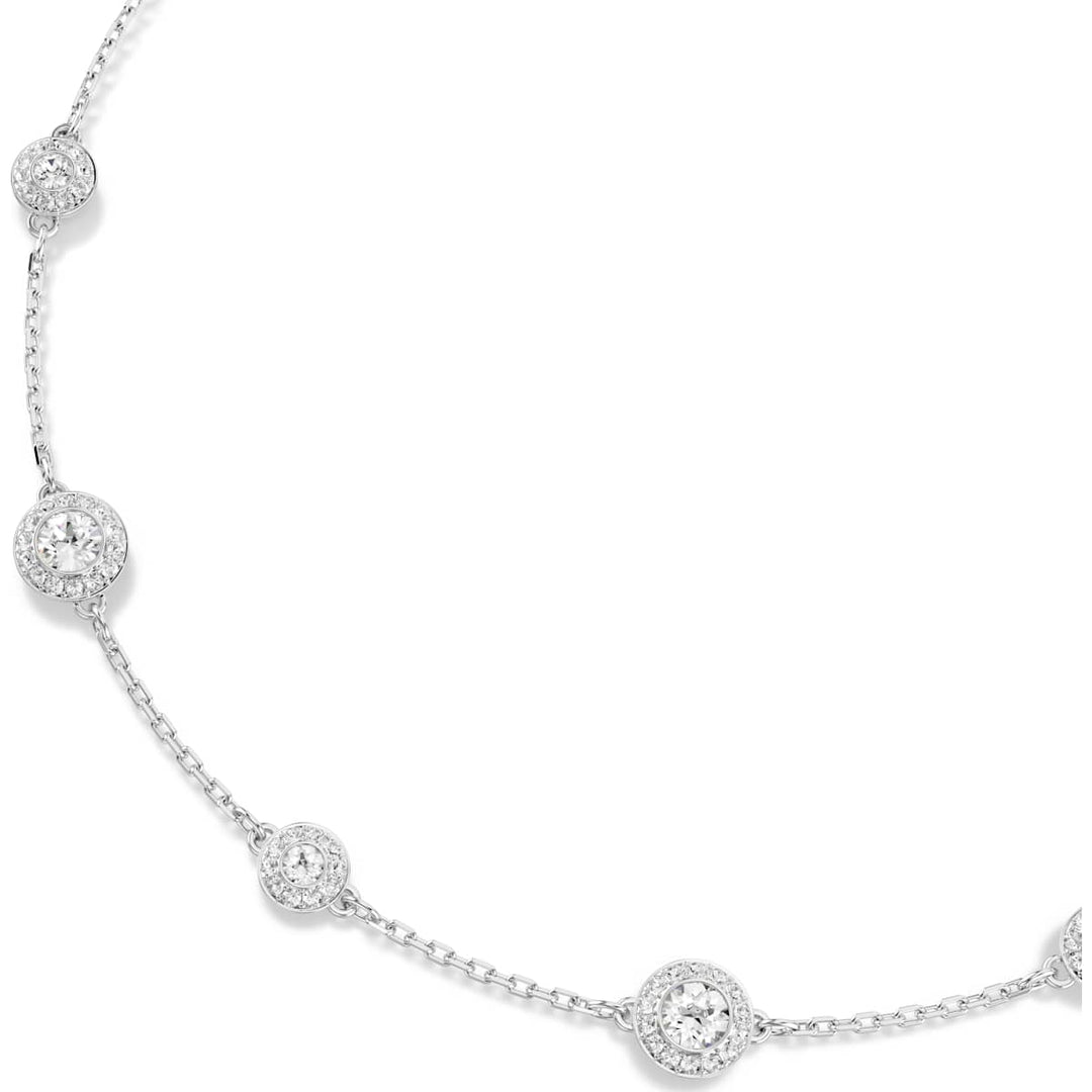 Swarovski Una Angelic Halskette Rundschliff Doppelseitige Motive Weiss Rhodiniert - 5732275