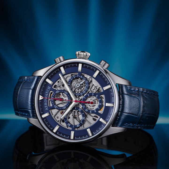 Aerowatch Les Grandes Classiques Chrono Skeleton - A 61989 AA07 1/2 SQ