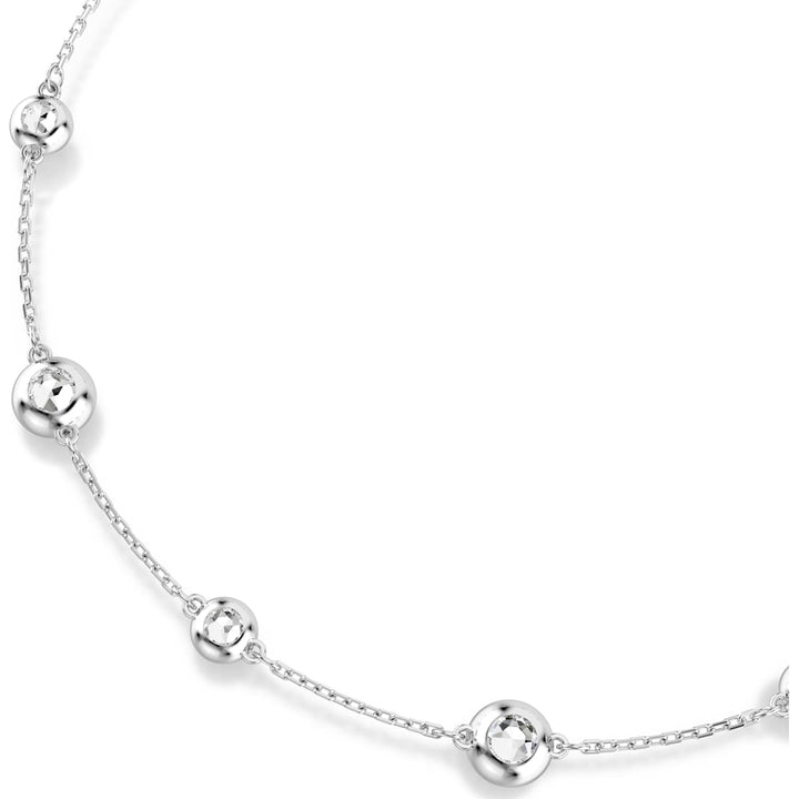 Swarovski Una Angelic Halskette Rundschliff Doppelseitige Motive Weiss Rhodiniert - 5732275