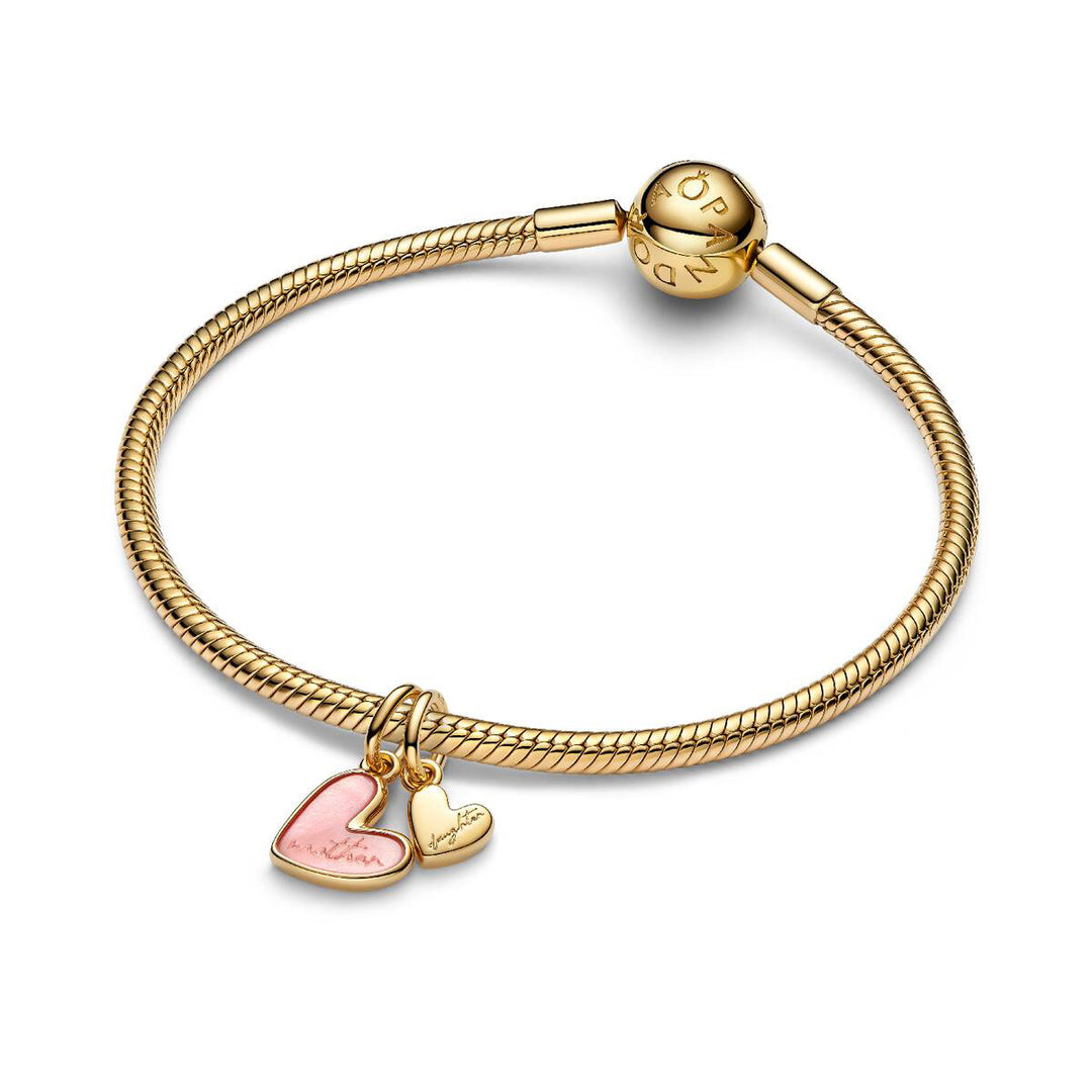 Pandora Rosafarbener Teilbarer Mutter &amp; Tochter Charm - 763766C01