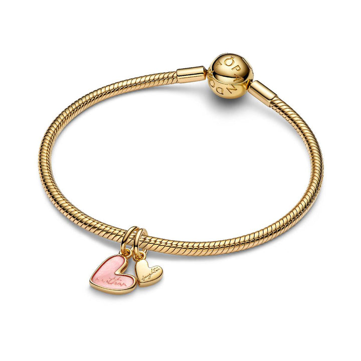 Pandora Rosafarbener Teilbarer Mutter &amp; Tochter Charm - 763766C01