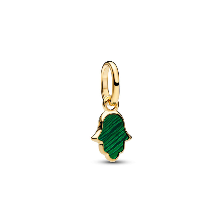 Pandora ME Mini Charm Pendant Main de Fatma Verte Doré - 764612C01