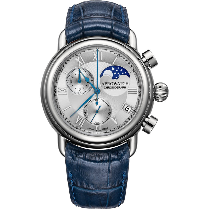 Aerowatch 1942 Moon Phase Chronograph Quartz - A 78100 AA03