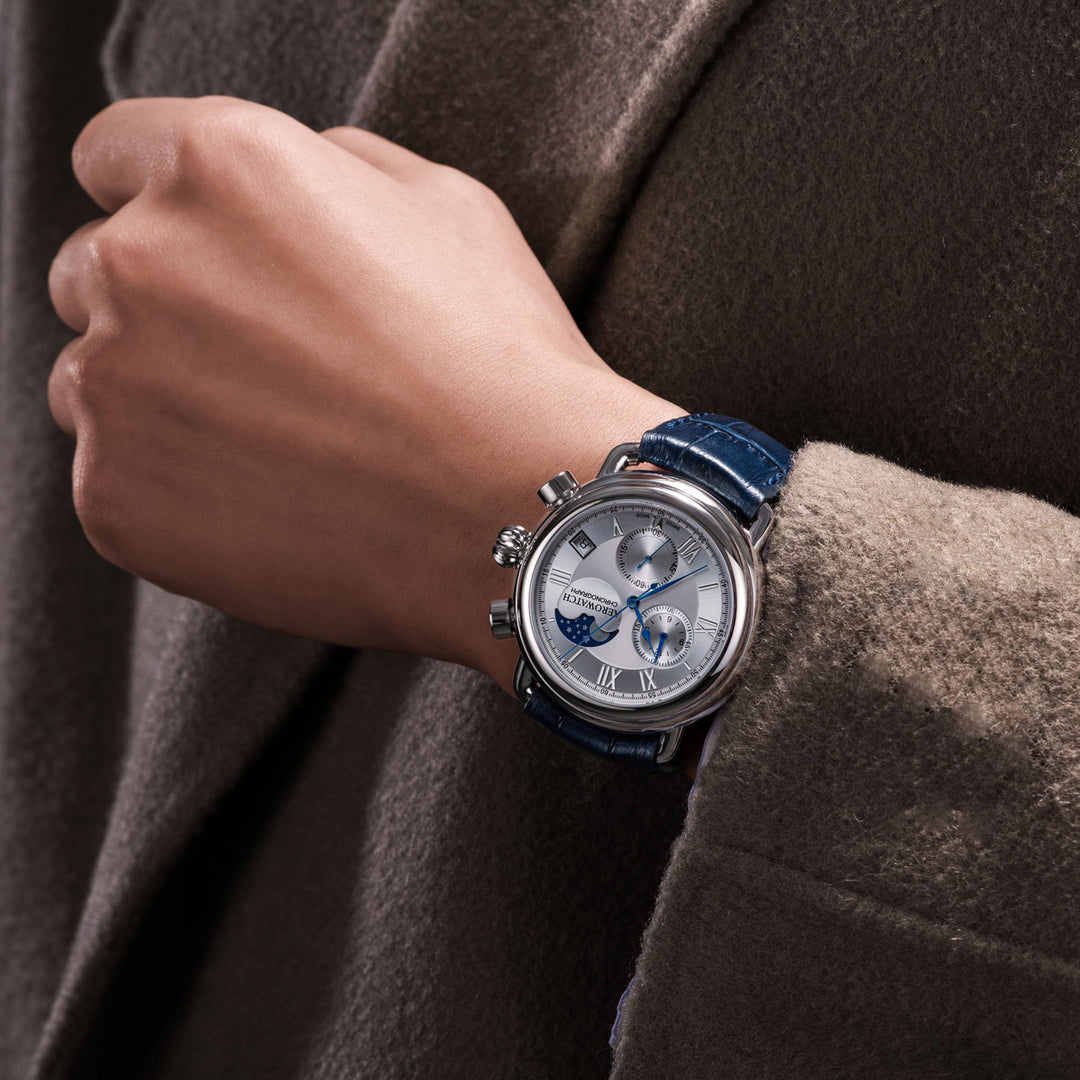 Aerowatch 1942 Moon Phase Chronograph Quartz - A 78100 AA03