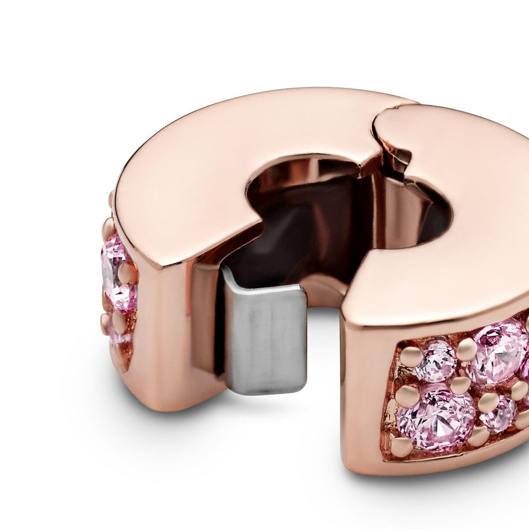 Pandora Rosafarbener Pavé Clip Charm - 781817PCZ
