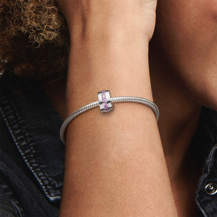 Pandora Rosafarbene Funkelndes Clip Charm - 791972PCZ