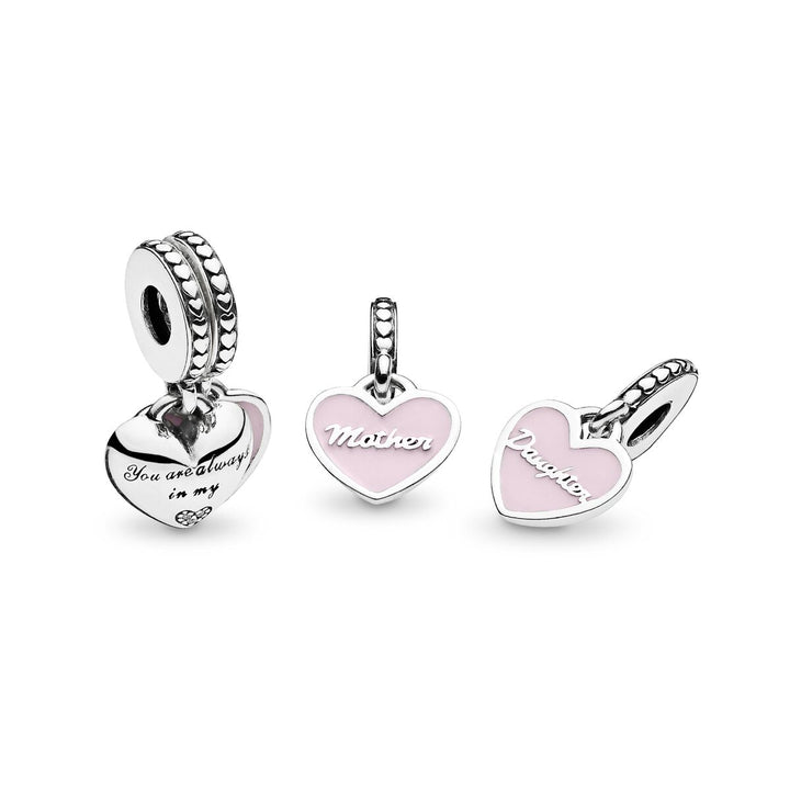 Pandora Mutter &amp; Tochter Herzen Charm - 792072EN40