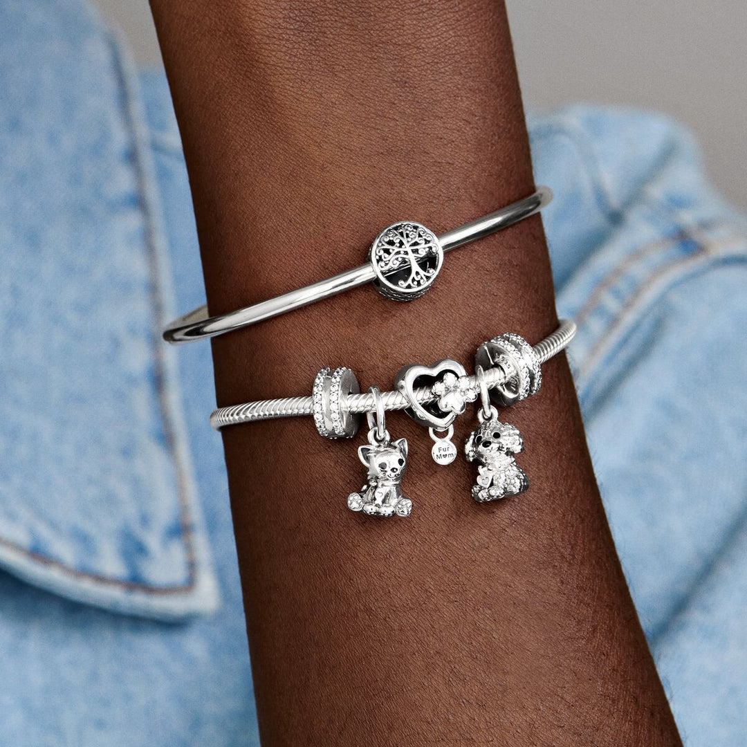 Pandora Zweireihiger Pavé Clip Charm - 798422C01