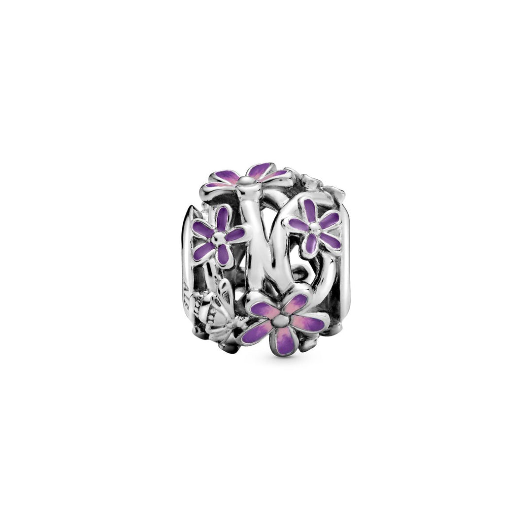 Pandora Offen gearbeitetes lilafarbenes Gänseblümchen Charm - 798772C02