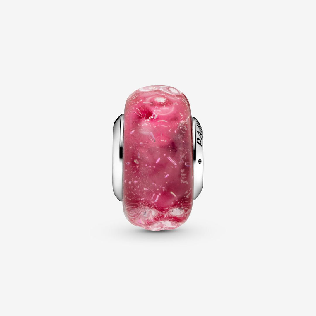 Pandora Wellenförmiges lachsfarbenes Murano Glas Charm - 798872C00