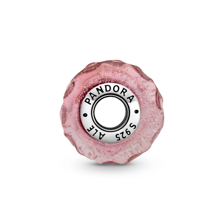 Pandora Wellenförmiges lachsfarbenes Murano Glas Charm - 798872C00