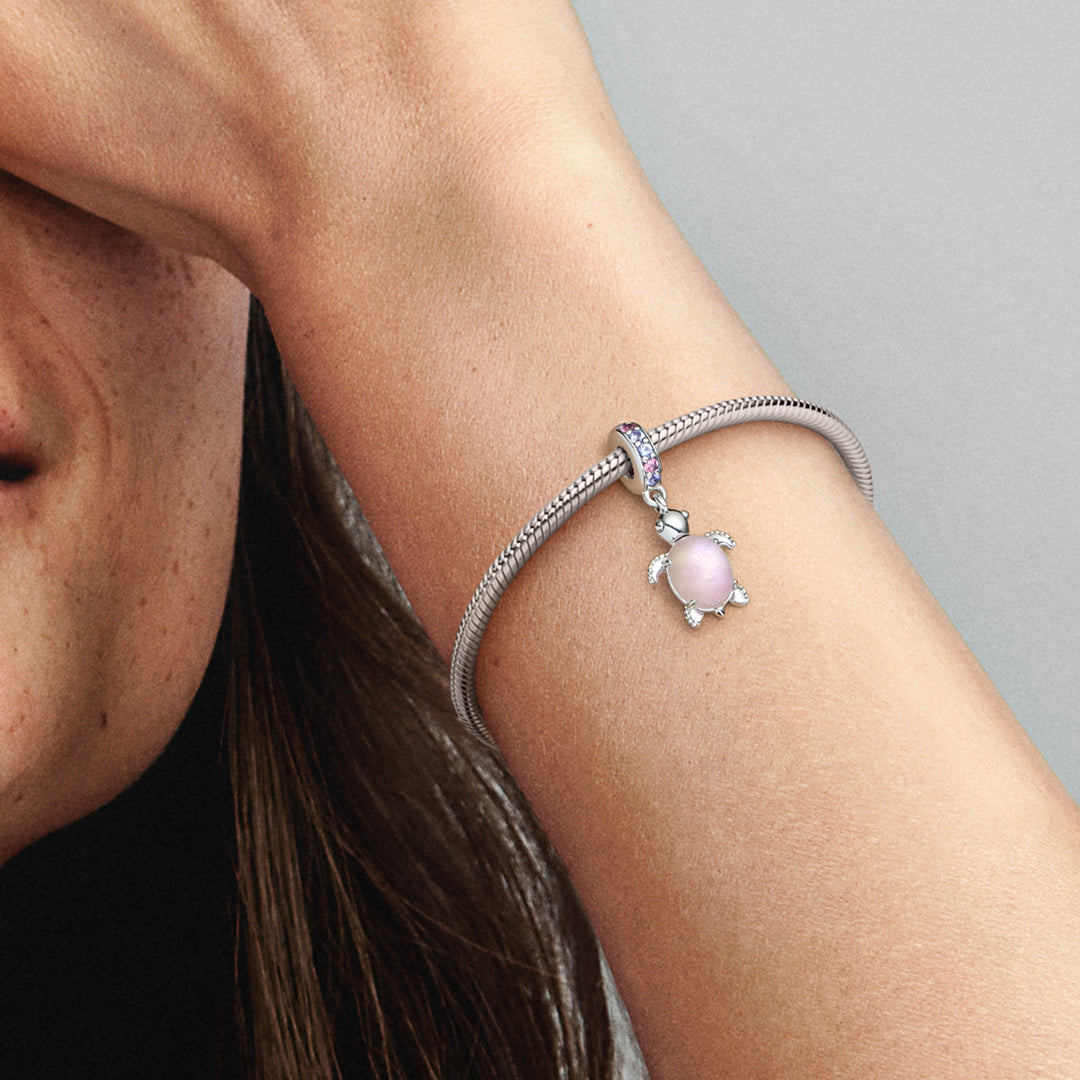Pandora Rosafarbene Meeresschildkröte Murano Glas Charm - 798939C02