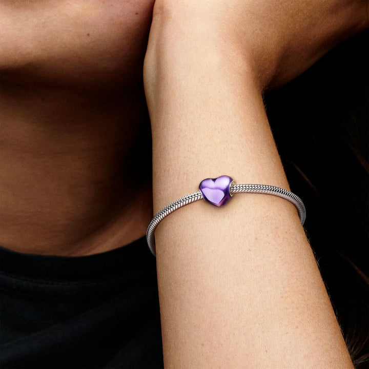 Pandora Violettes Metallic Herz Charm - 793337C01