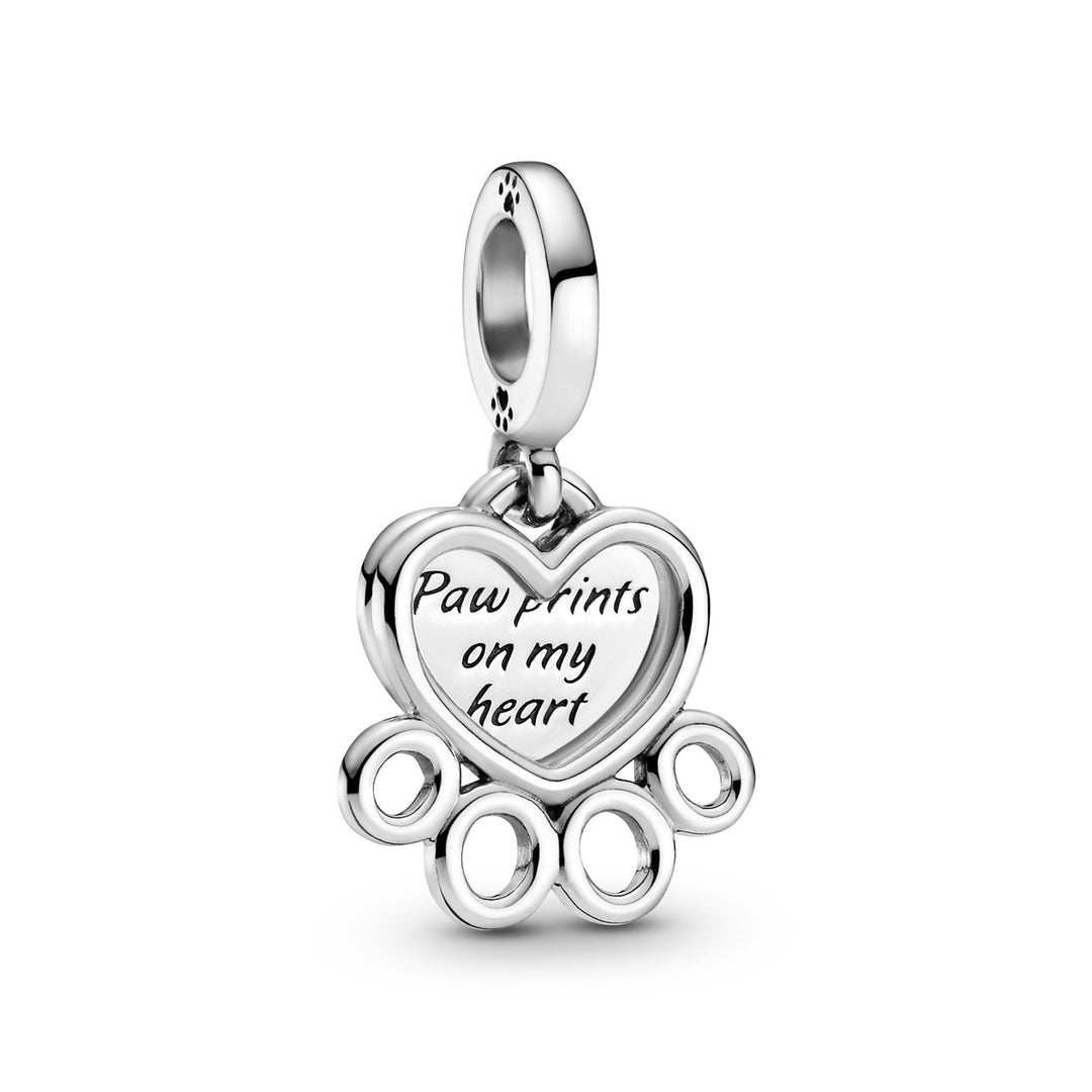 Pandora Hearts & Paw Print Charm - 799360C00