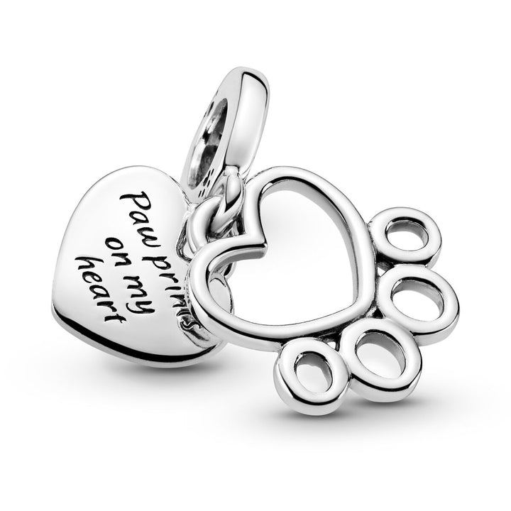 Pandora Herzen &amp; Pfotenabdruck Charm - 799360C00