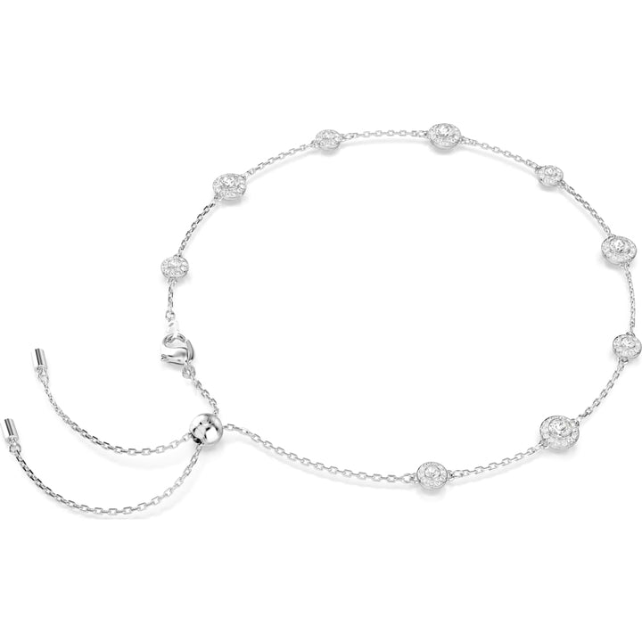 Swarovski Una Angelic Halskette Rundschliff Doppelseitige Motive Weiss Rhodiniert - 5732275