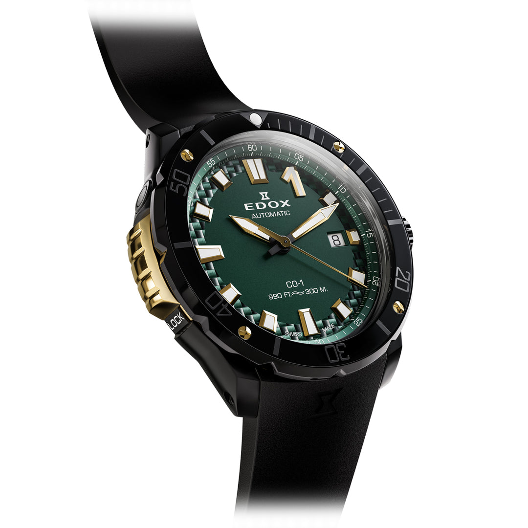 Edox CO-1 Date Automatic Bezel Lock - 80137 37ND CAVD