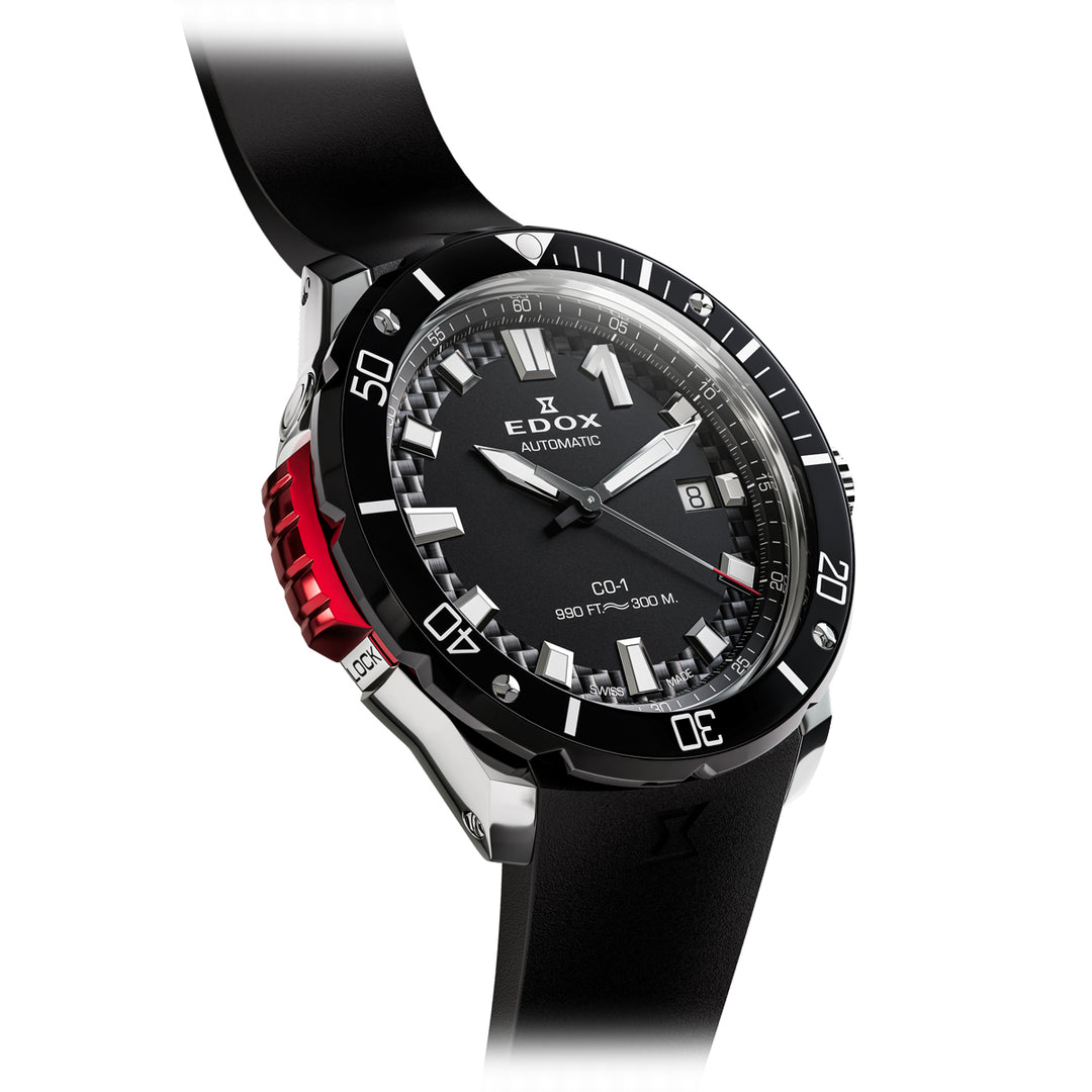 Edox CO-1 Date Automatic Bezel Lock - 80137 3NR CANN