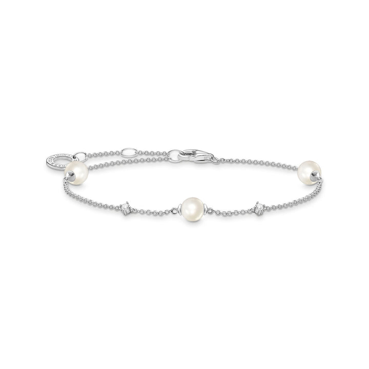 Thomas Sabo Armband Perlen mit weissen Steinen silber - A2038-167-14-L19V