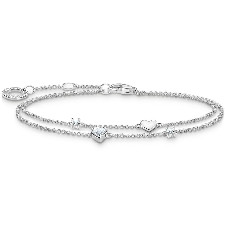 Thomas Sabo Armband mit Herzen und Weisse Steine Silber - A2057-051-14-L19V