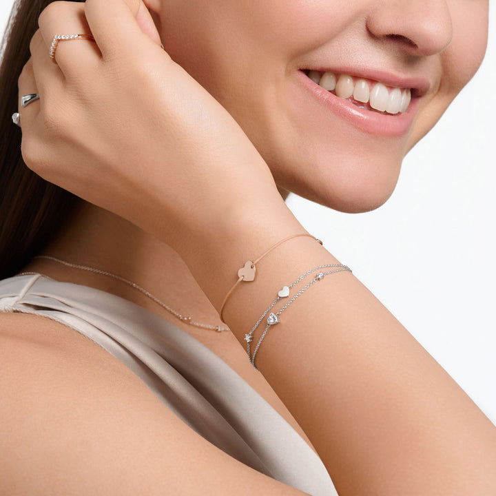 Thomas Sabo Armband mit Herzen und Weisse Steine Silber - A2057-051-14-L19V