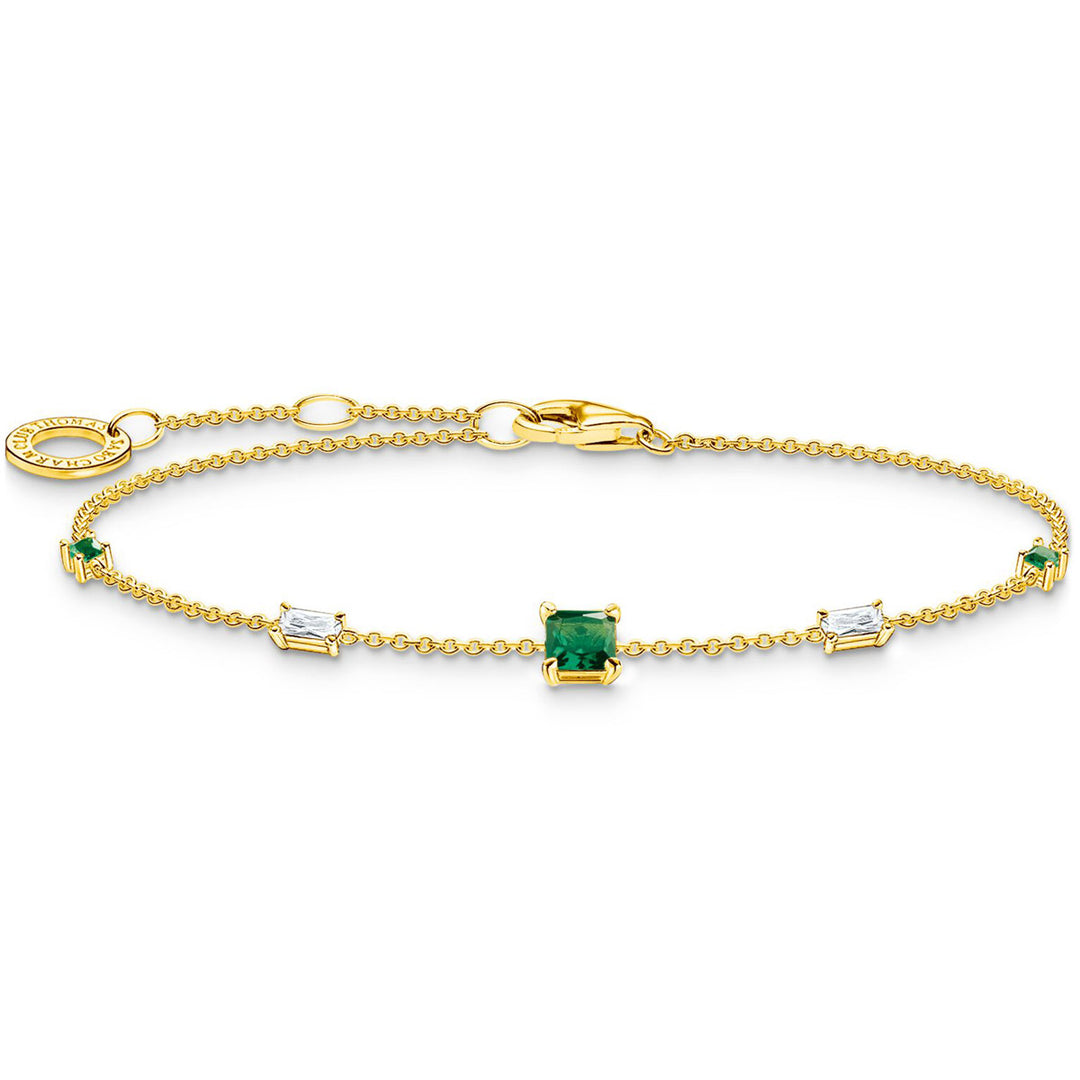 Thomas Sabo Armband mit Grünen und Weissen Steinen Gold - A2059-971-7-L19V