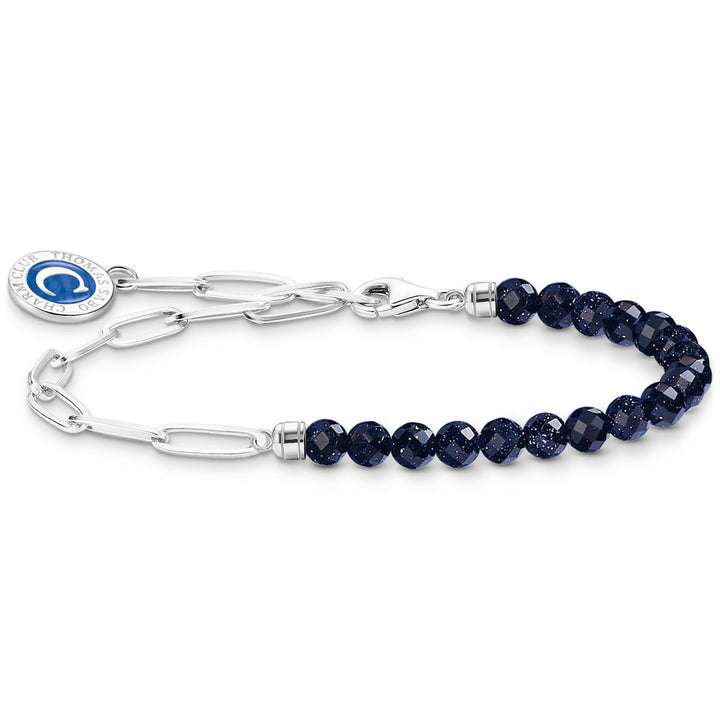 Thomas Sabo Thomas Sabo Member Charm Armband mit dunkelblauen Beads und Charmista Coin Silber - A2129-007-32