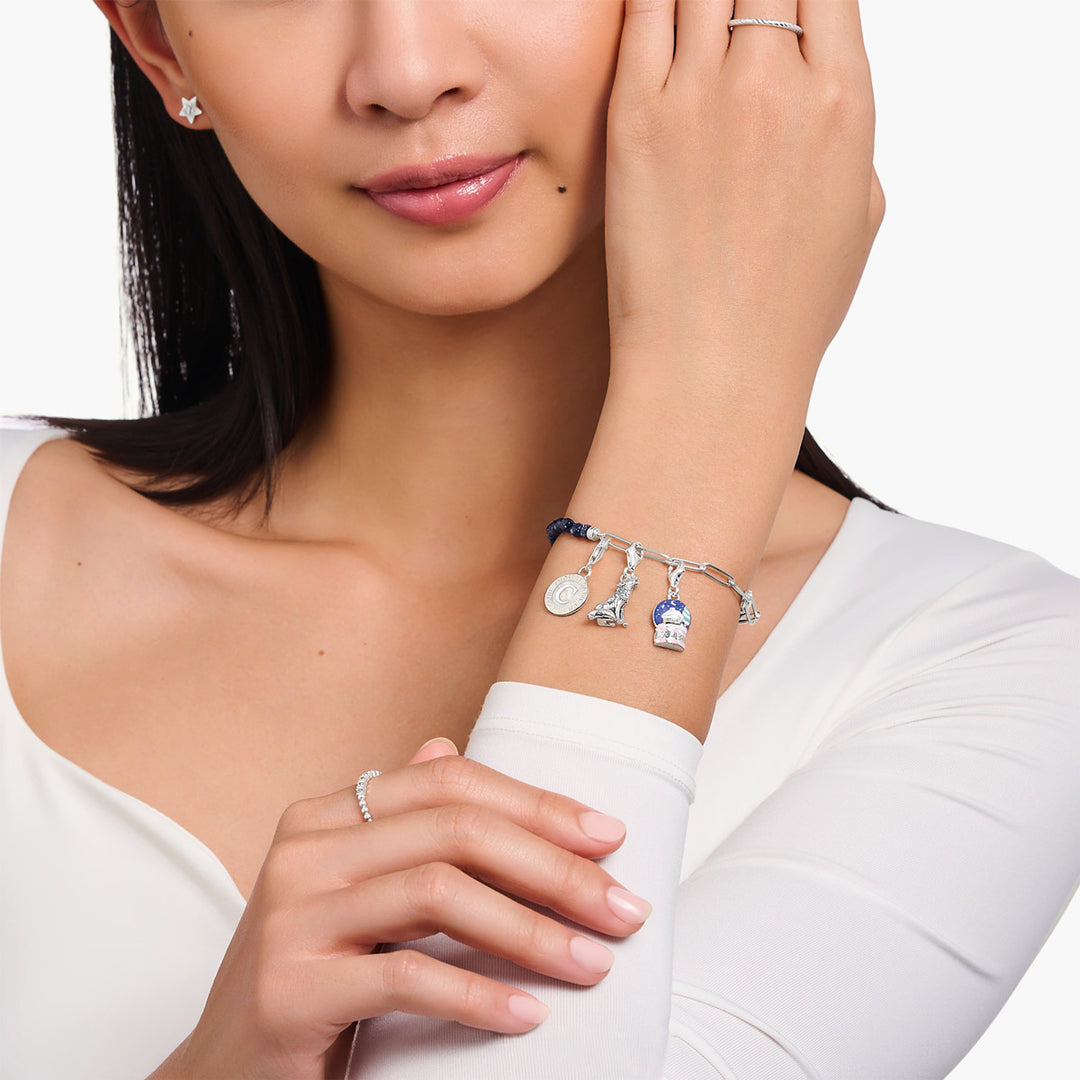 Thomas Sabo Thomas Sabo Member Charm Armband mit dunkelblauen Beads und Charmista Coin Silber - A2129-007-32
