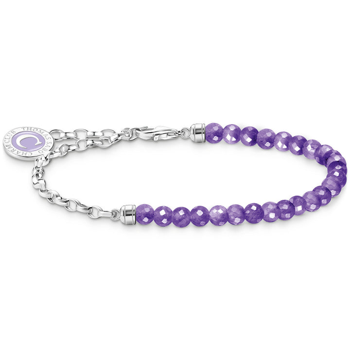 Thomas Sabo Member Charm Armband mit Gliedern und imitiertem Amethyst Silber - A2130-007-13