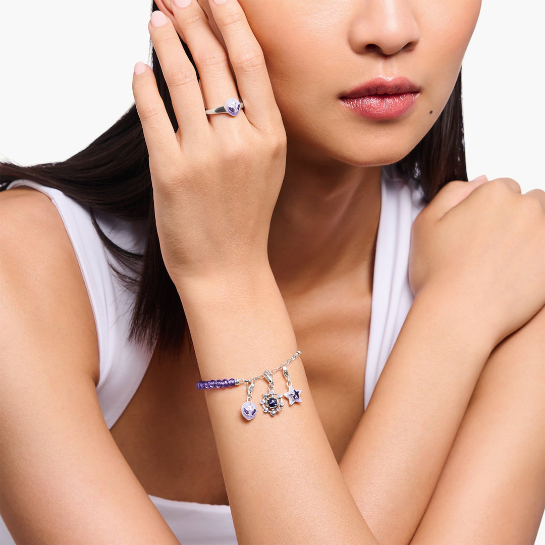 Thomas Sabo Member Charm Armband mit Gliedern und imitiertem Amethyst Silber - A2130-007-13