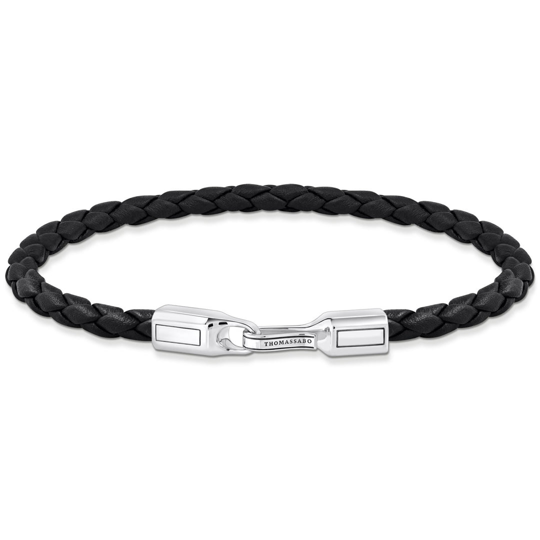 Thomas Sabo Lederarmband schmal in Schwarz Silber - A2147-682-11