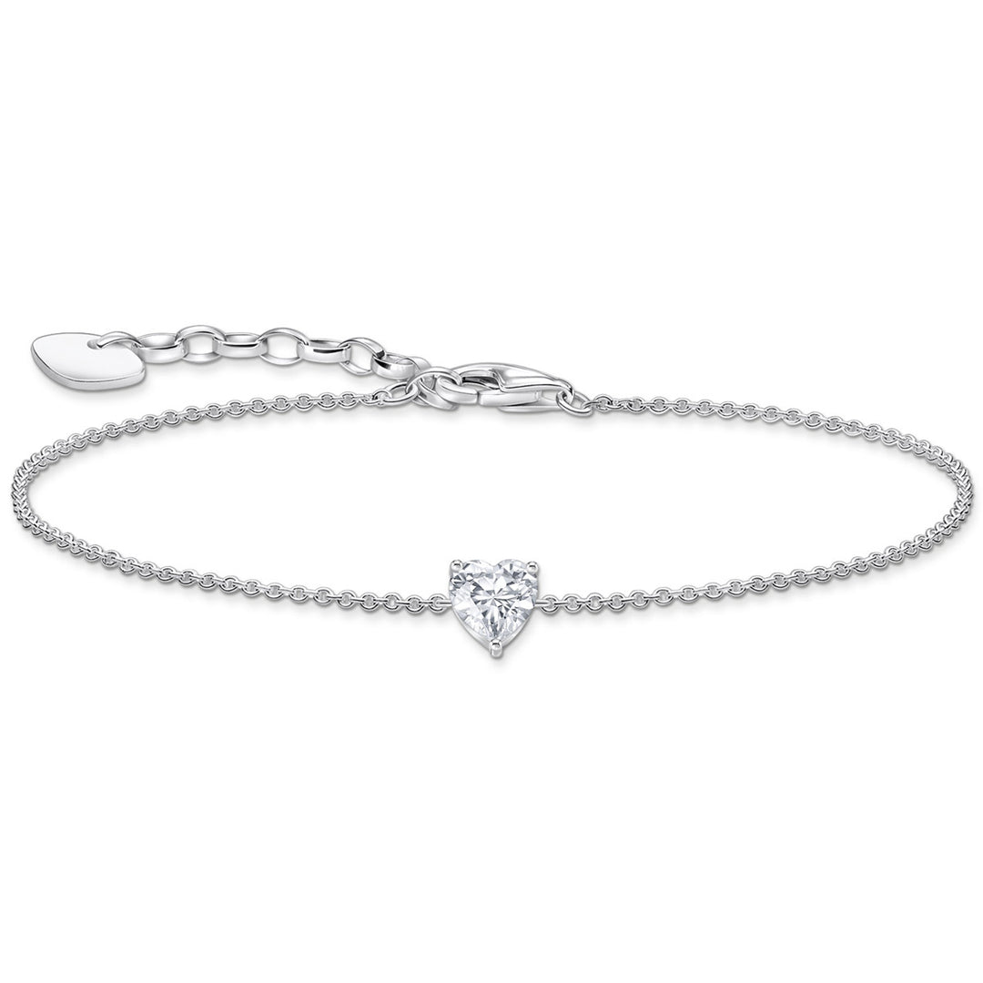 Bracelet Thomas Sabo avec cœur en zircone blanche en argent - A2157-051-14-L19V
