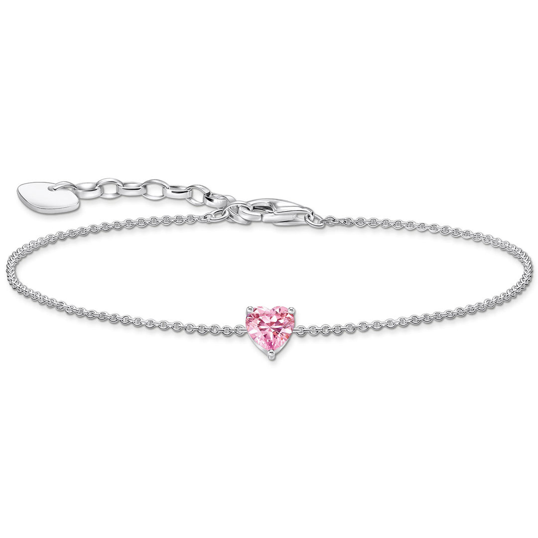 Thomas Sabo Armband mit pinkfarbenem Zirkonia Herz Silber - A2157-051-9-L19V