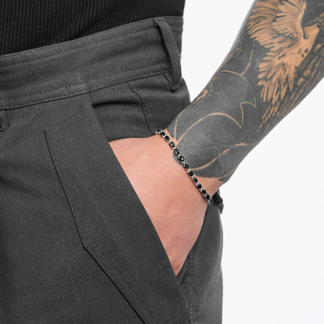Thomas Sabo Armband mit schwarzen Steinen Silber geschwärzt - A2165-643-11-L19V
