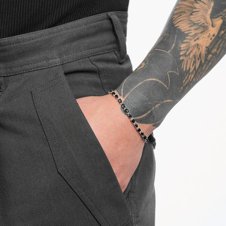 Thomas Sabo Armband mit schwarzen Steinen Silber geschwärzt - A2165-643-11-L19V