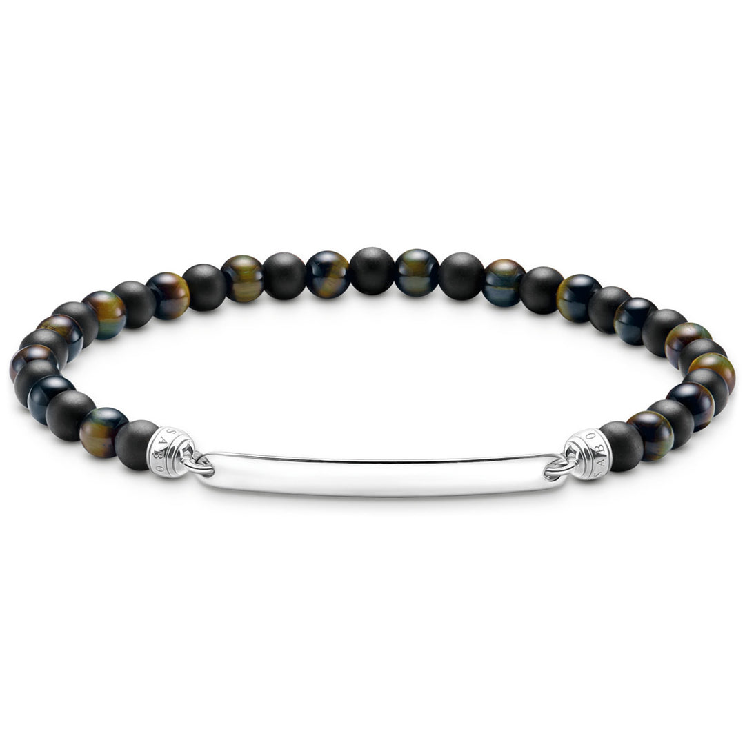 Thomas Sabo Gravierbares Armband mit Obsidian und Tigerauge Beads - A2178-372-7