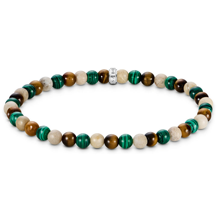 Thomas Sabo Bracelets beads dans les tons de terre et de vert - A2183-468-7