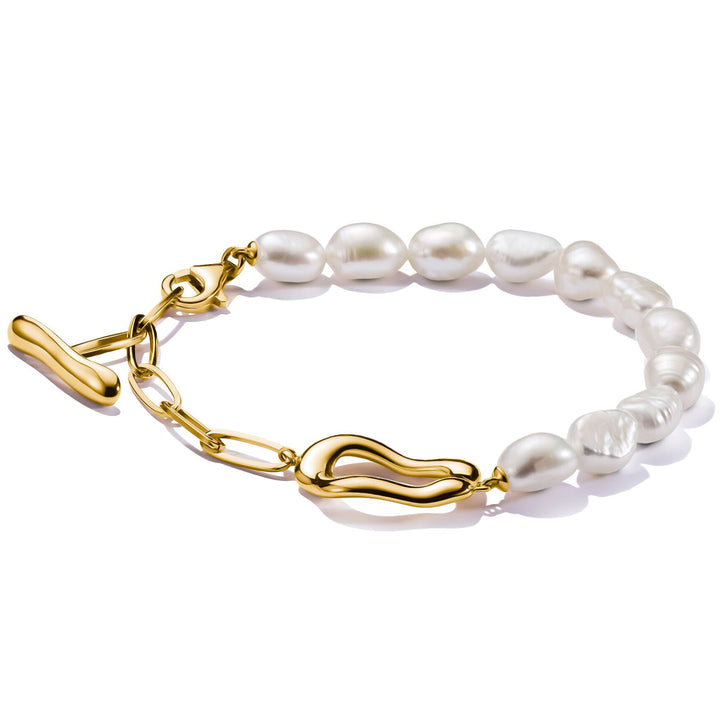 Thomas Sabo Perlenarmband Natural Beauty vergoldet - A2190-430-14-L19V