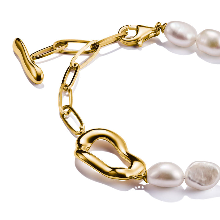 Thomas Sabo Perlenarmband Natural Beauty vergoldet - A2190-430-14-L19V