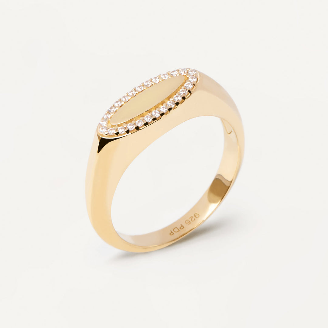 P D Paola Lace Stamp Gold Ring - AN01-629
