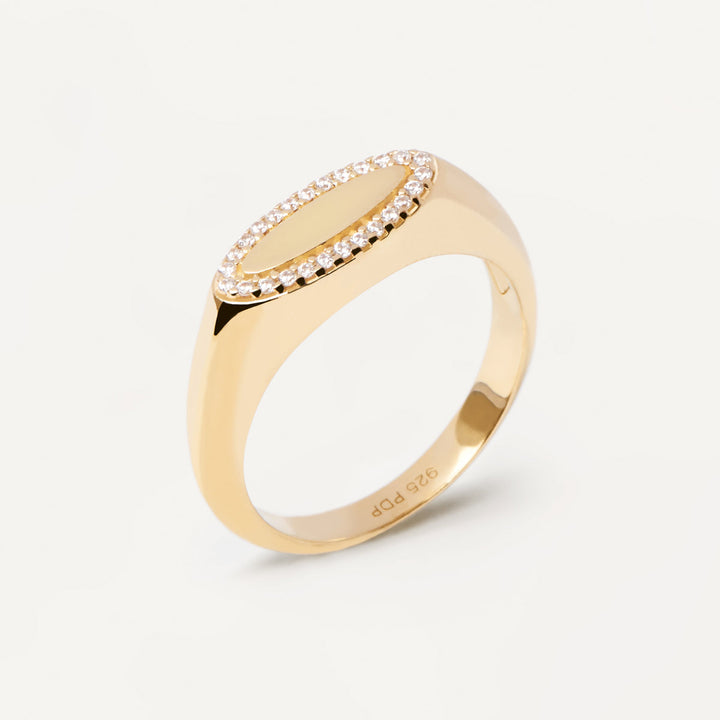 P D Paola Lace Stamp Gold Ring - AN01-629