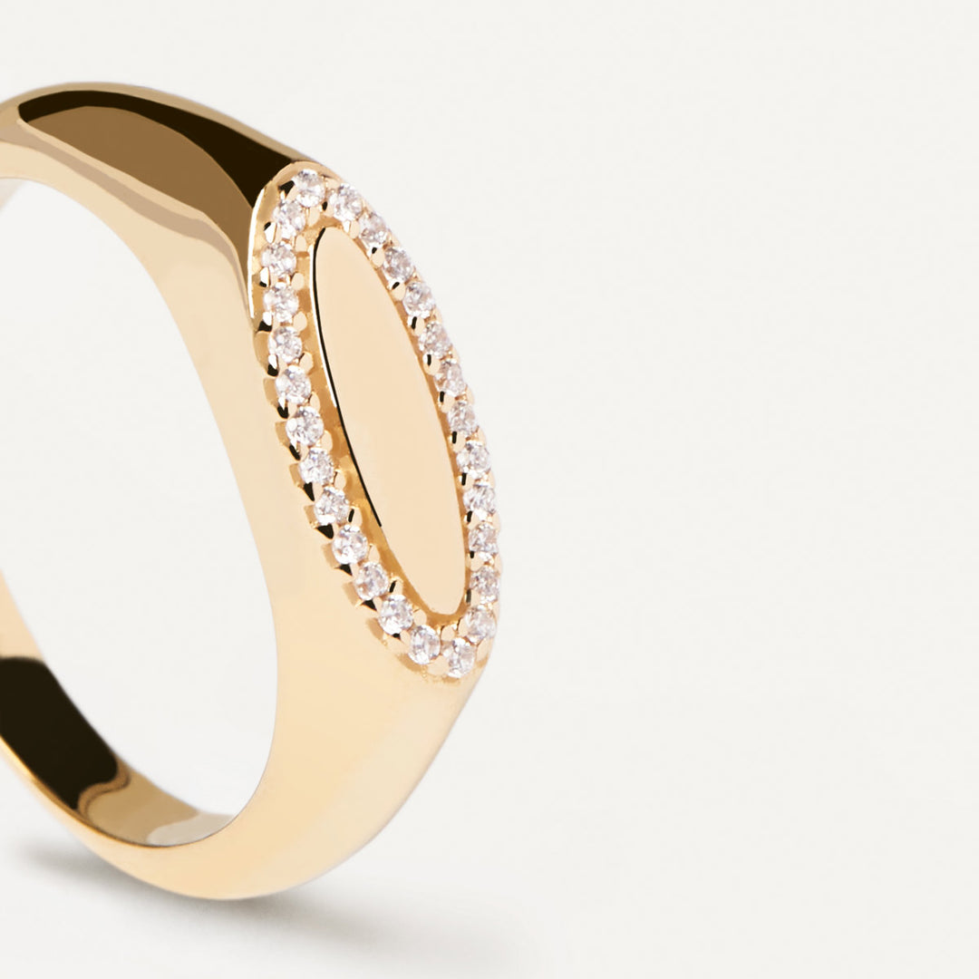 P D Paola Lace Stamp Gold Ring - AN01-629