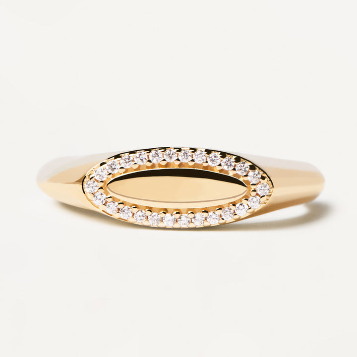 P D Paola Lace Stamp Gold Ring - AN01-629