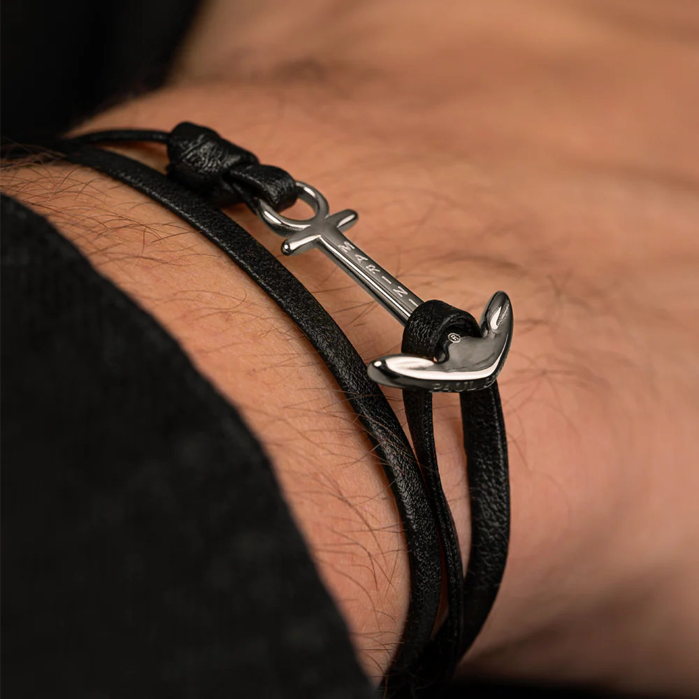 Paul Hewitt The Anchorband Armband Silber Schwarz