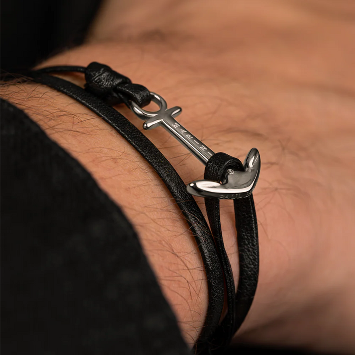 Paul Hewitt The Anchorband Armband Silber Schwarz