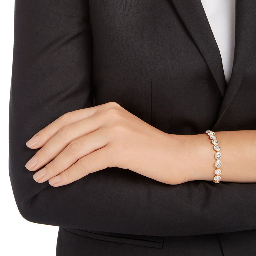 Swarovski Una Angelic Armband Rundschliff Pavé Mittel Weiss Roségold Legierungsschicht - 5240513
